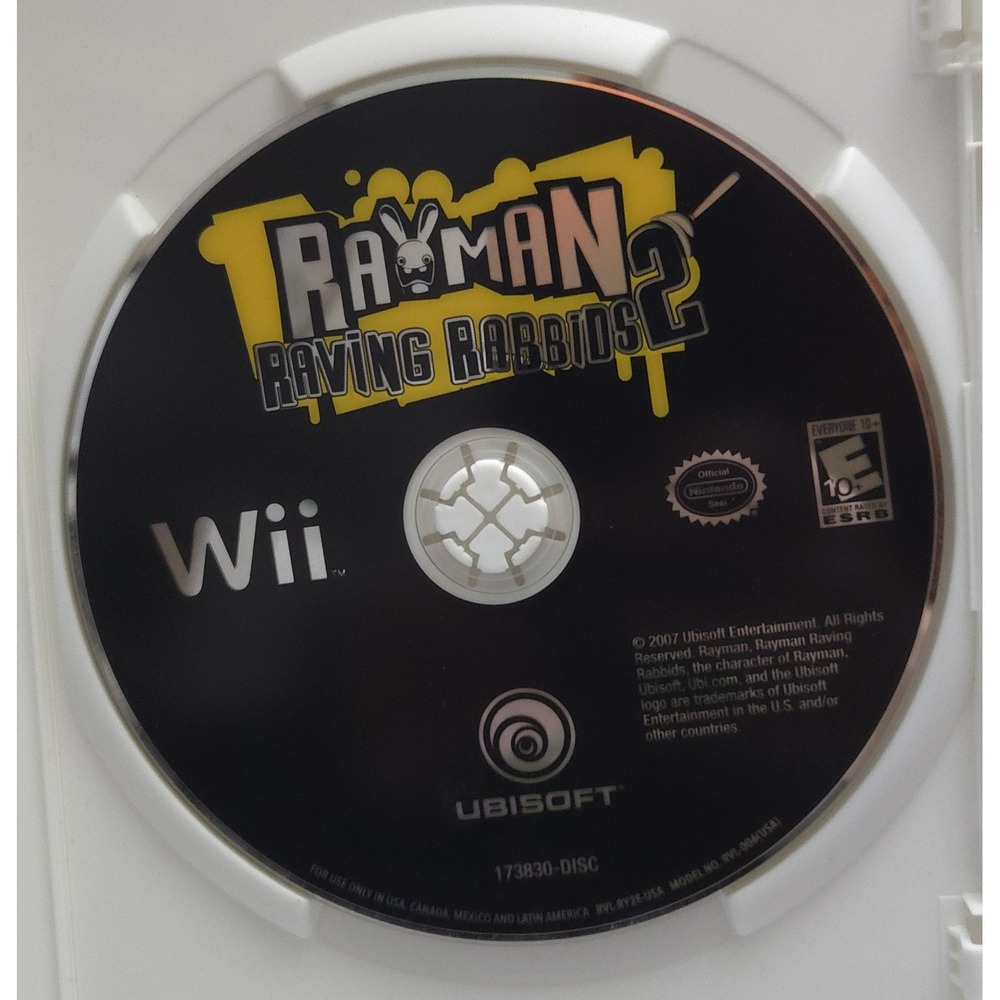 Rayman Raving Rabbids 2 - Nintendo Wii - Complete in Box (CIB) W/ Manual- Tested - Picture 4 of 11